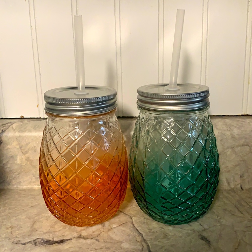 Pineapple Sipper Glasses (Set of 2)